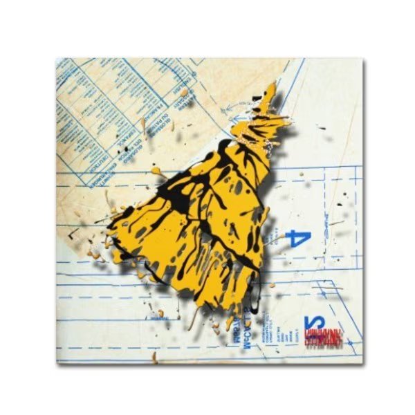 Roderick Stevens 'Shoulder Dress Yellow n Black' Canvas Art, 14x14, Trademark Fine Art, Mfr#: RS960-C1414GG